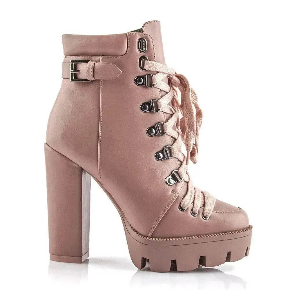 Women's High Heel Mid-heel Boots Thick Heel Women's Boots - Velora