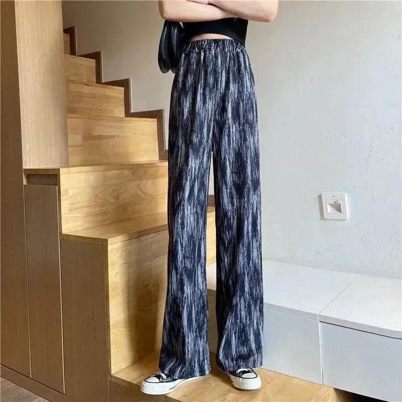 Women's Plaid Wide Leg Casual Pants - Velora