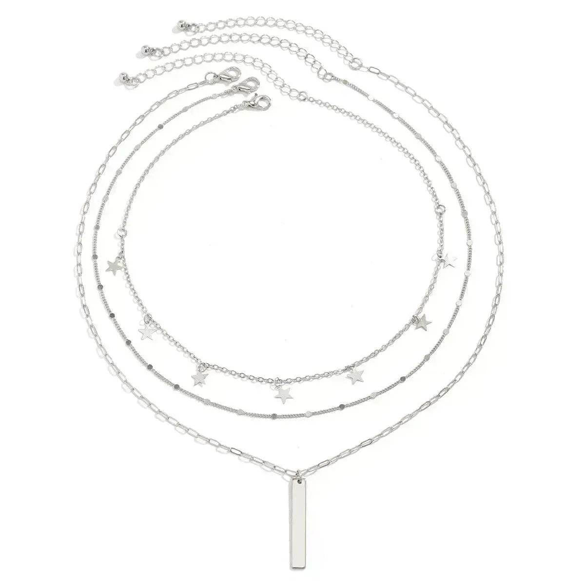 Women's Simple Slim Chain Multi-layer Imitation Pearl Necklace - Velora