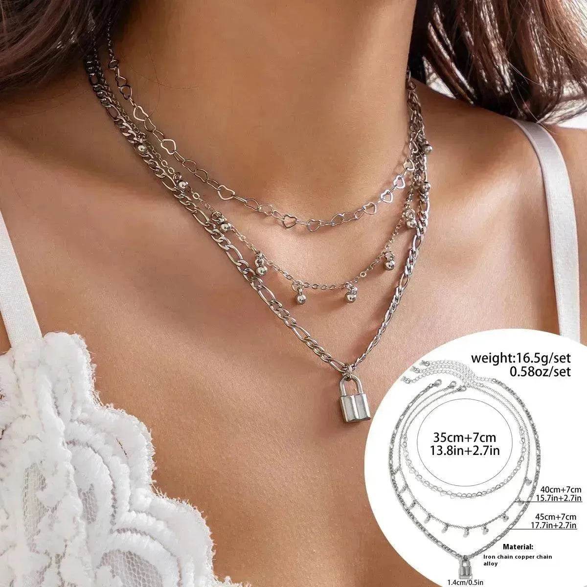 Women's Simple Slim Chain Multi-layer Imitation Pearl Necklace - Velora