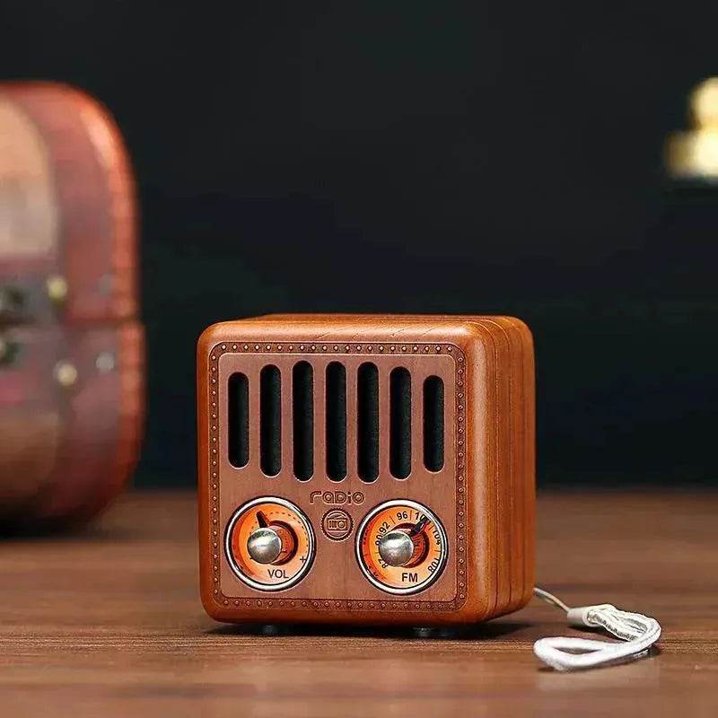 Wooden Bluetooth Speakers Retro Solid Wooden Audio With Radio Card - Velora