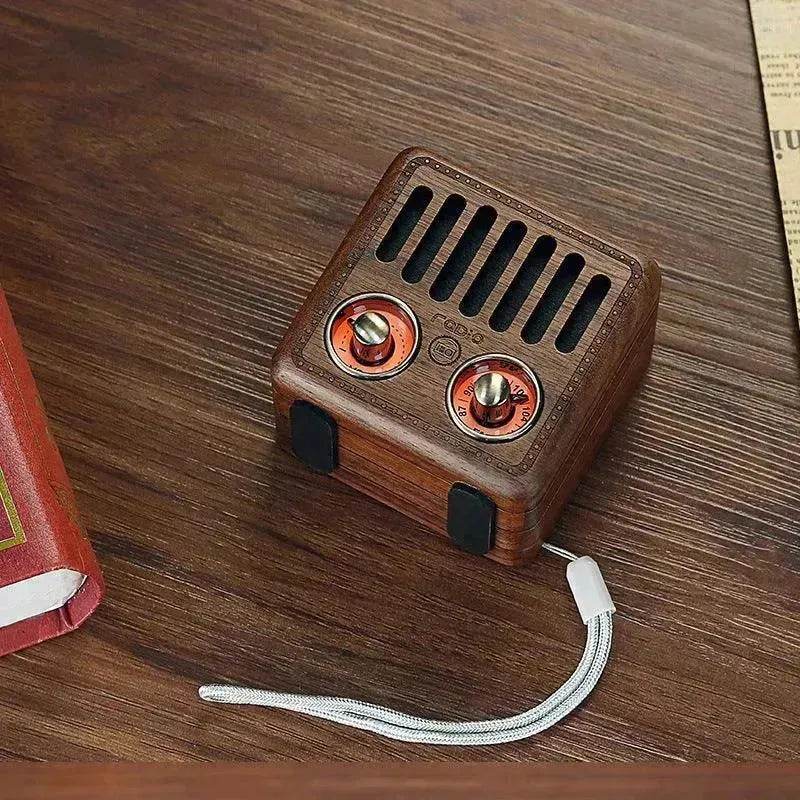 Wooden Bluetooth Speakers Retro Solid Wooden Audio With Radio Card - Velora