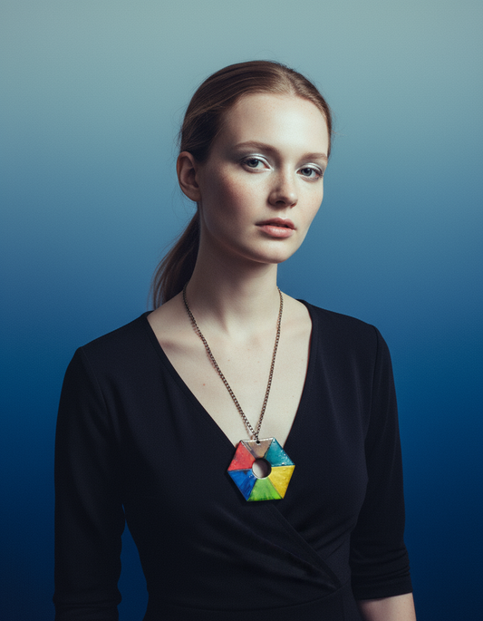 Rustic Geometric Pendant Handmade - Velora Luxury Fashion