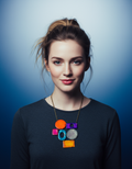 Colorful Geometric Bib Necklace & Statement Earrings - Velora Luxury Fashion