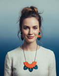 Unique Statement Necklace in Orange & Teal - Velora Luxury Fashion