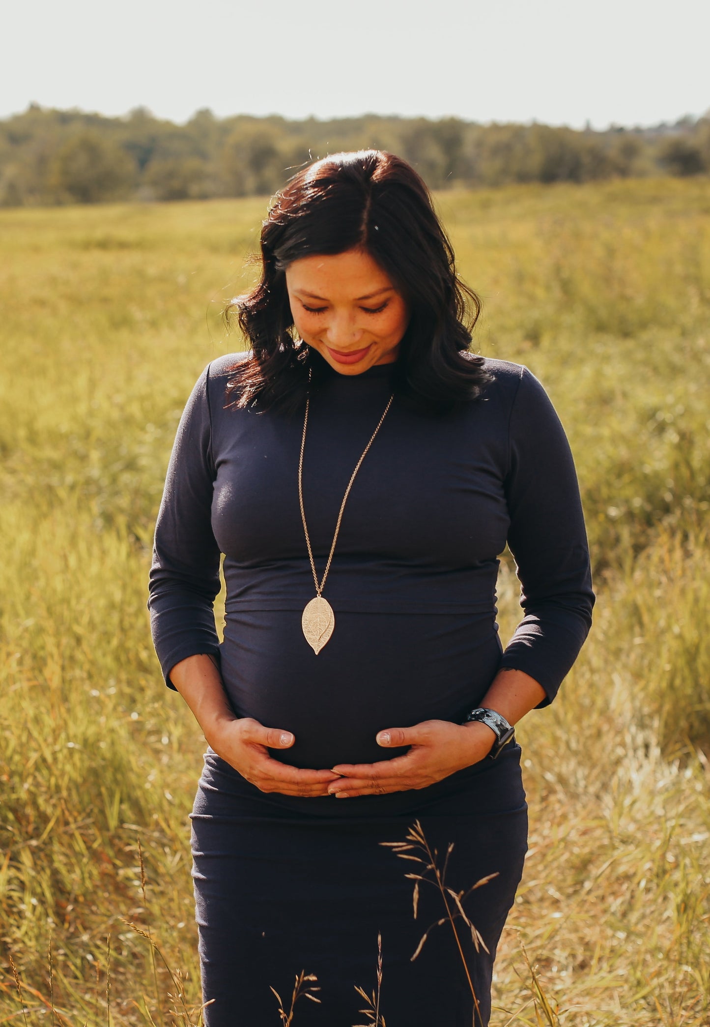 Taryn 3/4 Sleeve Maternity and Nursing Dress - Velora Luxury Fashion