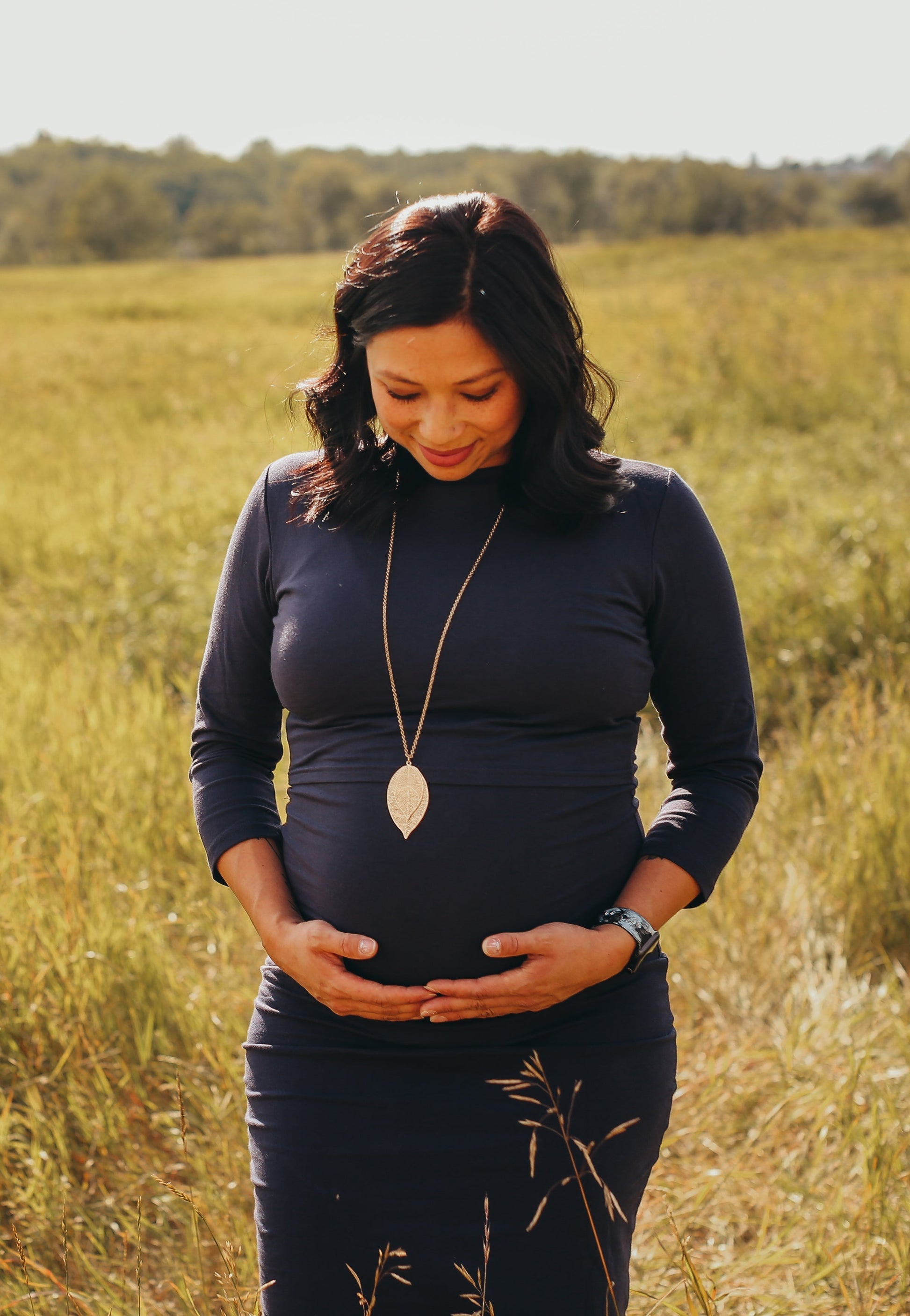 Taryn 3/4 Sleeve Maternity and Nursing Dress - Velora Luxury Fashion