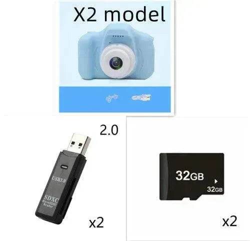 X2 HD Mini Children Cartoon Kids Digital Camera - Velora