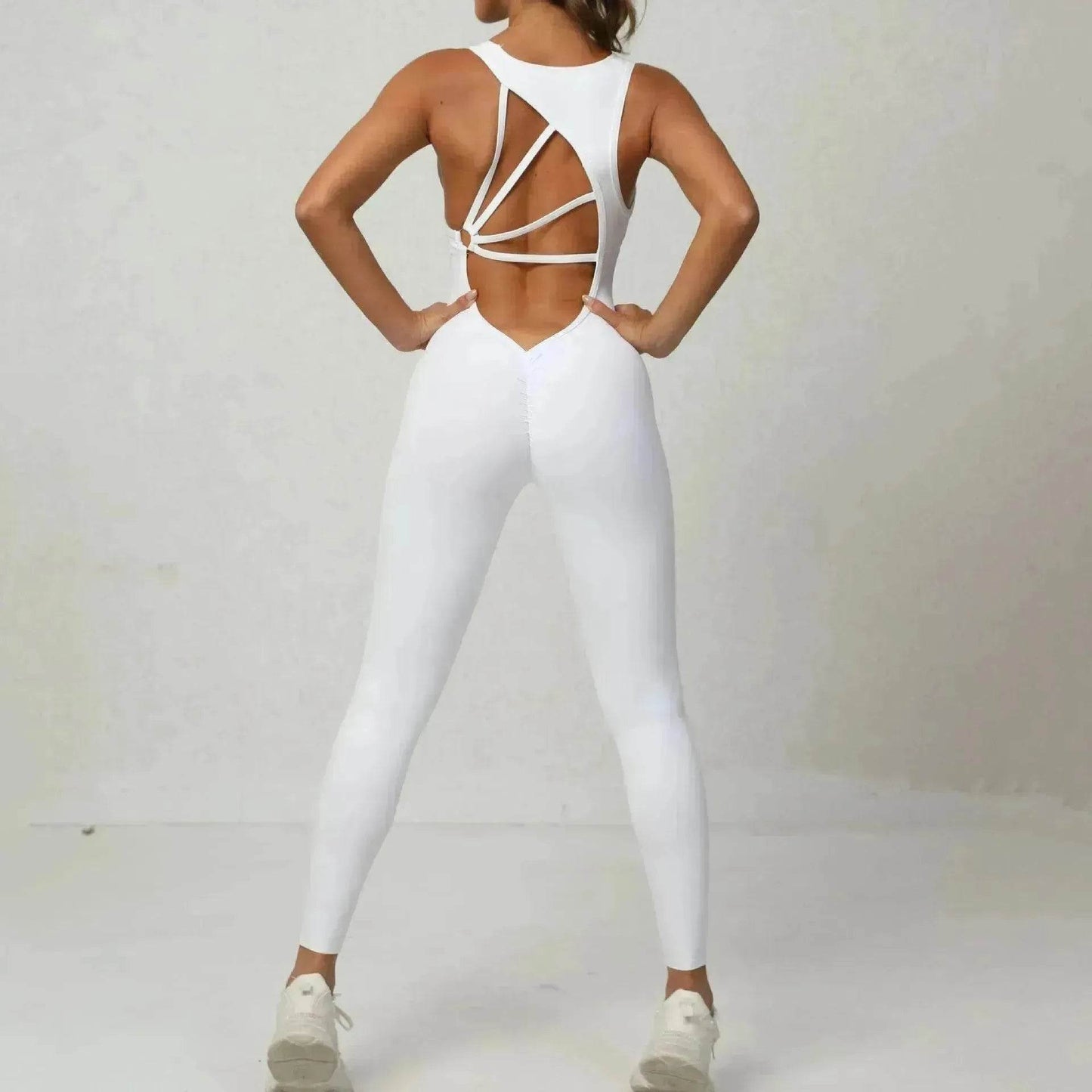 Yoga Jumpsuit V-shaped Back Design Sleeveless Fitness Running Sportswear Stretch Tights Pants For Womens Clothing EX-STOCK Canada