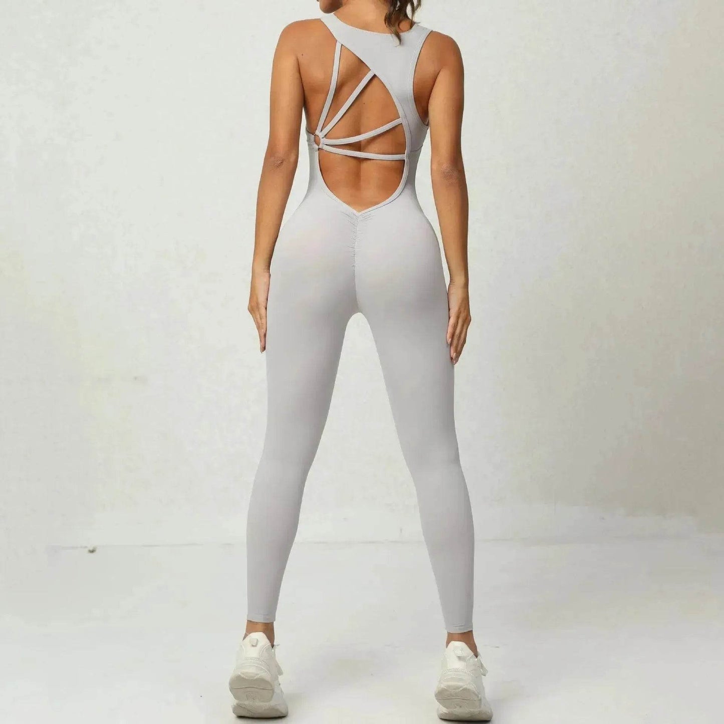 Yoga Jumpsuit V-shaped Back Design Sleeveless Fitness Running Sportswear Stretch Tights Pants For Womens Clothing EX-STOCK Canada