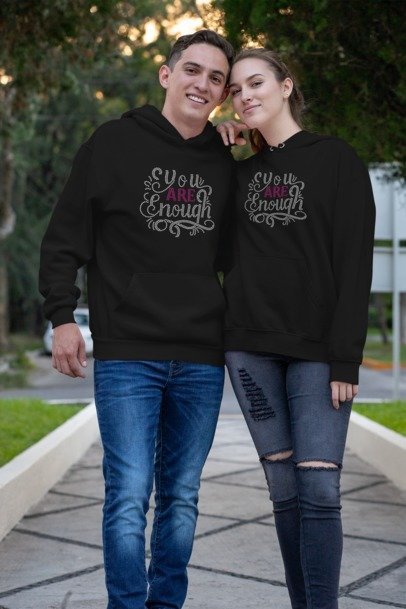 You Are Enough Rhinestone Shirt – Empowerment Sparkle Bling Tee | Blingdazzel