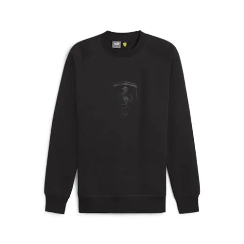 PUMA Mens Standard Scuderia Ferrari Race Big Shield Crew Sweatshirt Black-SS24